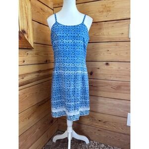 Penmans Blue Geometric Tile Print Sleeveless Shift Dress S265D44 Small